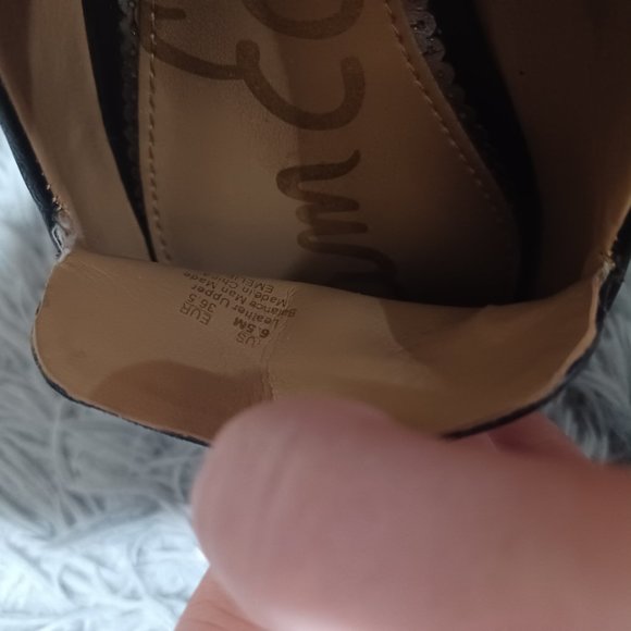 Sam Edelman Black Pointed Square Toe Leather Loafers Womens Size 6.5 - Picture 10 of 13